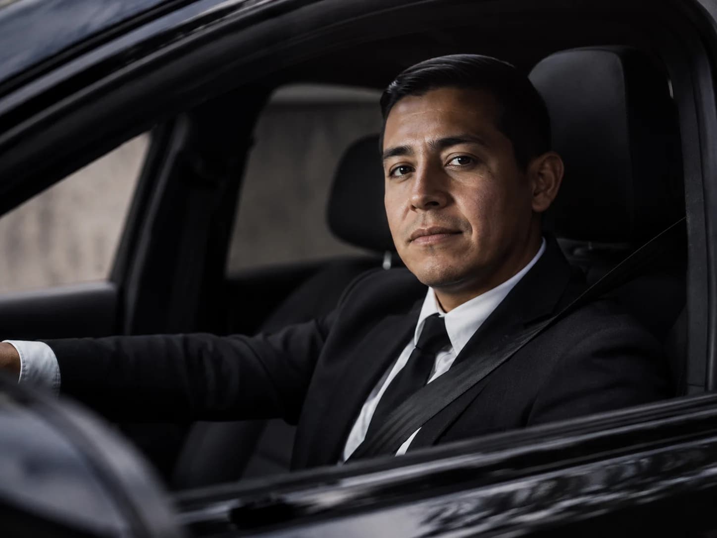 Professional PrymeCab driver with a passenger